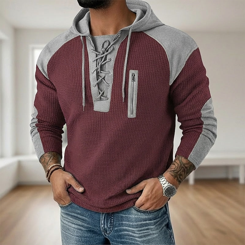 Leverett | Lace Up Hooded Pullover
