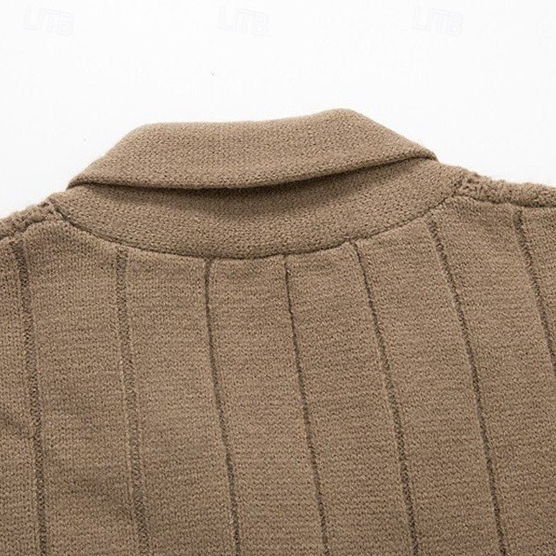Alistair | Cable Knit Shawl Collar Cardigan