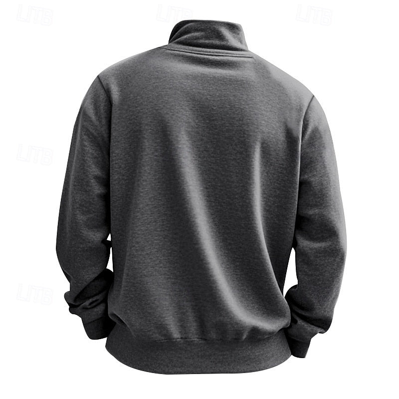 Men's refined quarter zip sweatshirt, back view