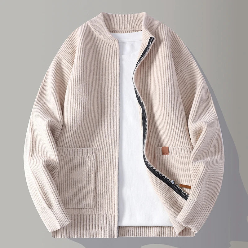 Men's ribbed oversized open cardigan, view 5