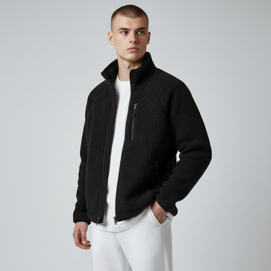 Men's sherpa fleece zip jacket, view 10