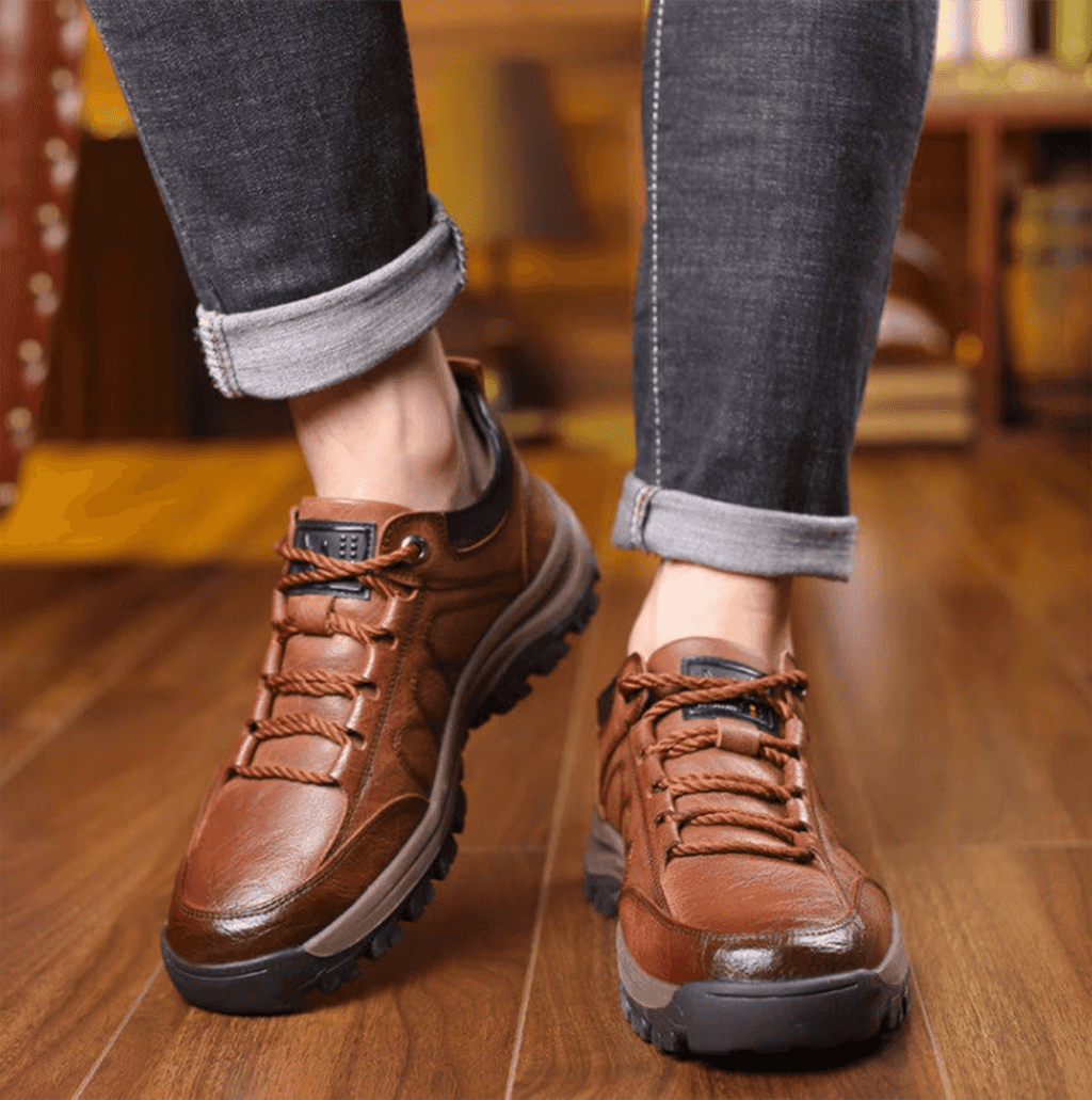 Men's cushioned leather comfort shoes, view 8