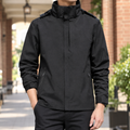 Men's high collar concealed zip jacket