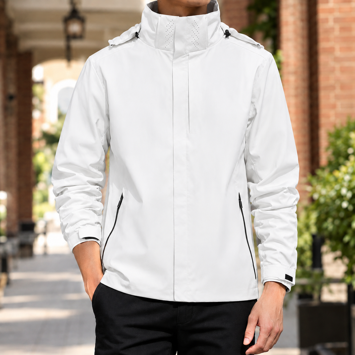 Angelo | High Collar Concealed Zip Jacket