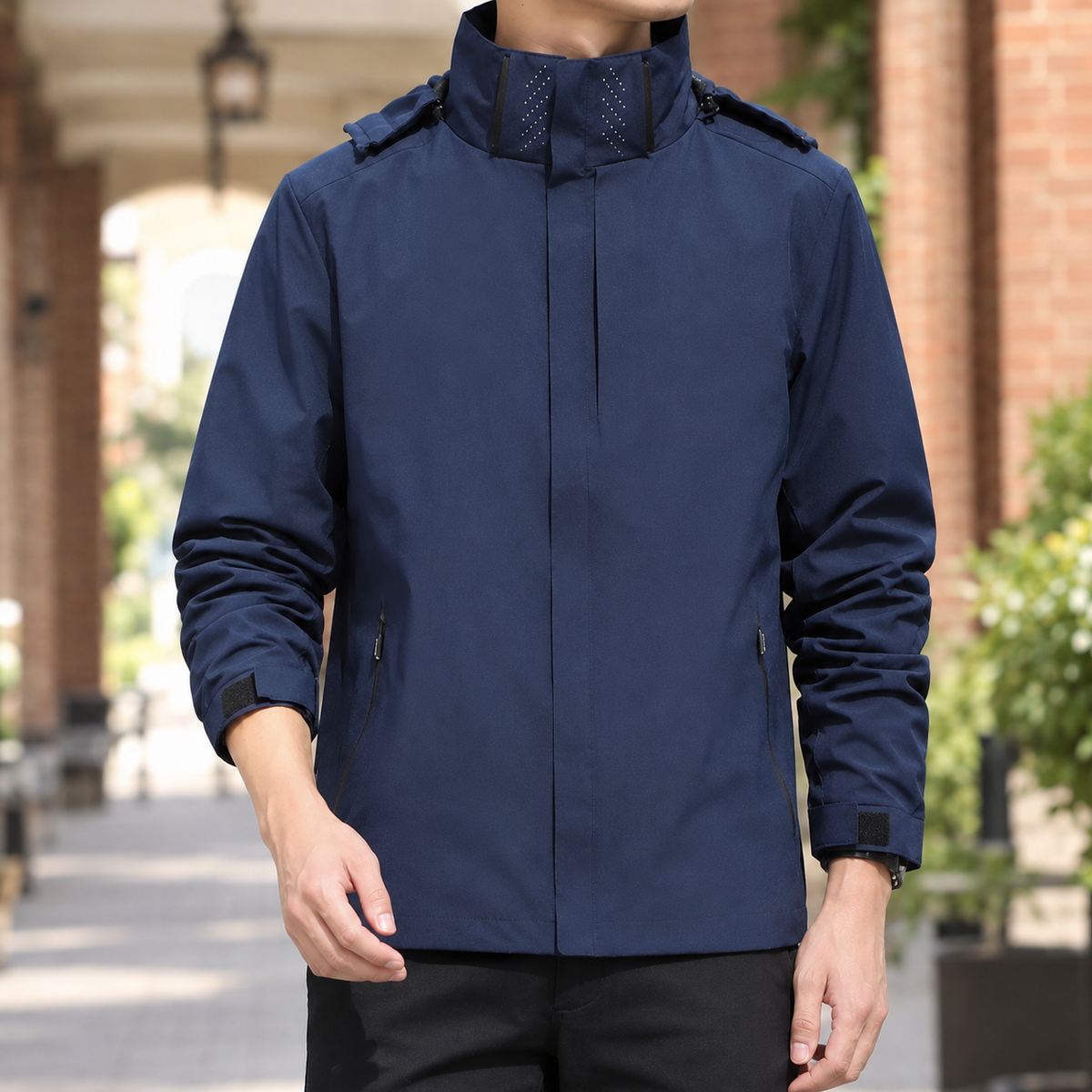 Angelo | High Collar Concealed Zip Jacket