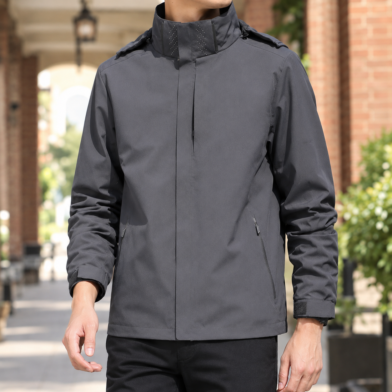 Angelo | High Collar Concealed Zip Jacket