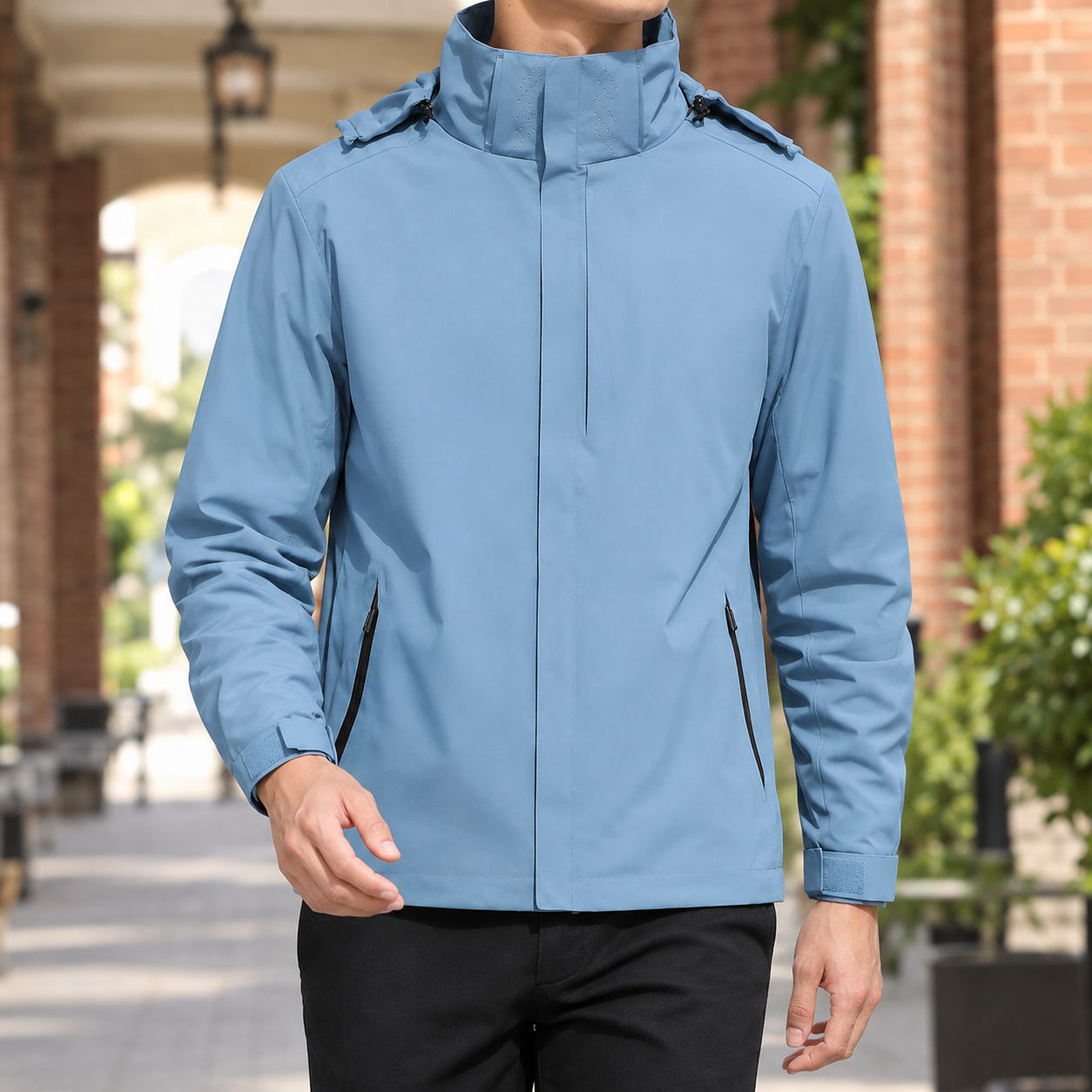 Angelo | High Collar Concealed Zip Jacket
