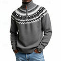 Men's patterned quarter zip jumper