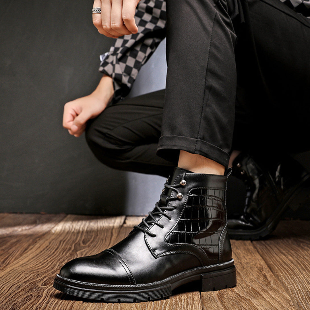 Zachariah | Side Zip Leather Dress Boots