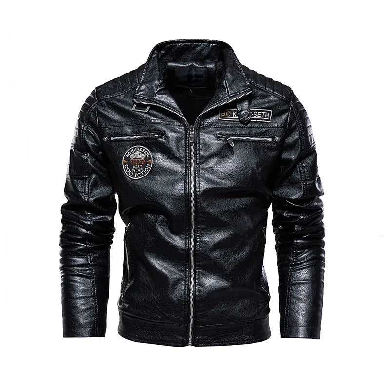 Aubrey | Quilted Panel Leather Racer Jacket
