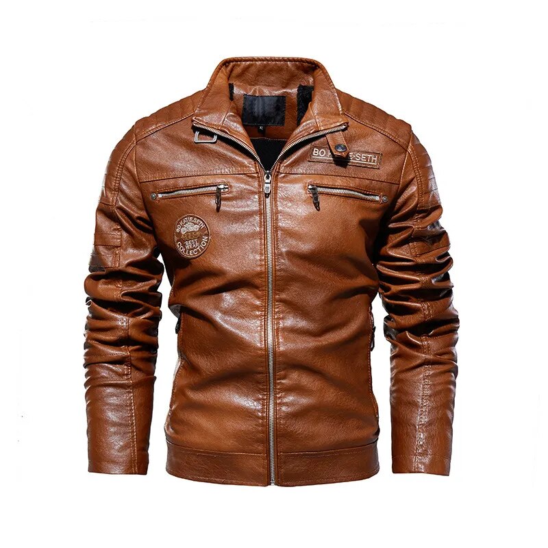 Aubrey | Quilted Panel Leather Racer Jacket