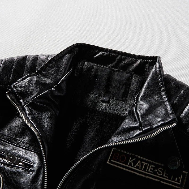 Aubrey | Quilted Panel Leather Racer Jacket