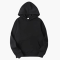 Relaxed fit mens hoodie with drawstring hood, kangaroo pocket and ribbed cuffs