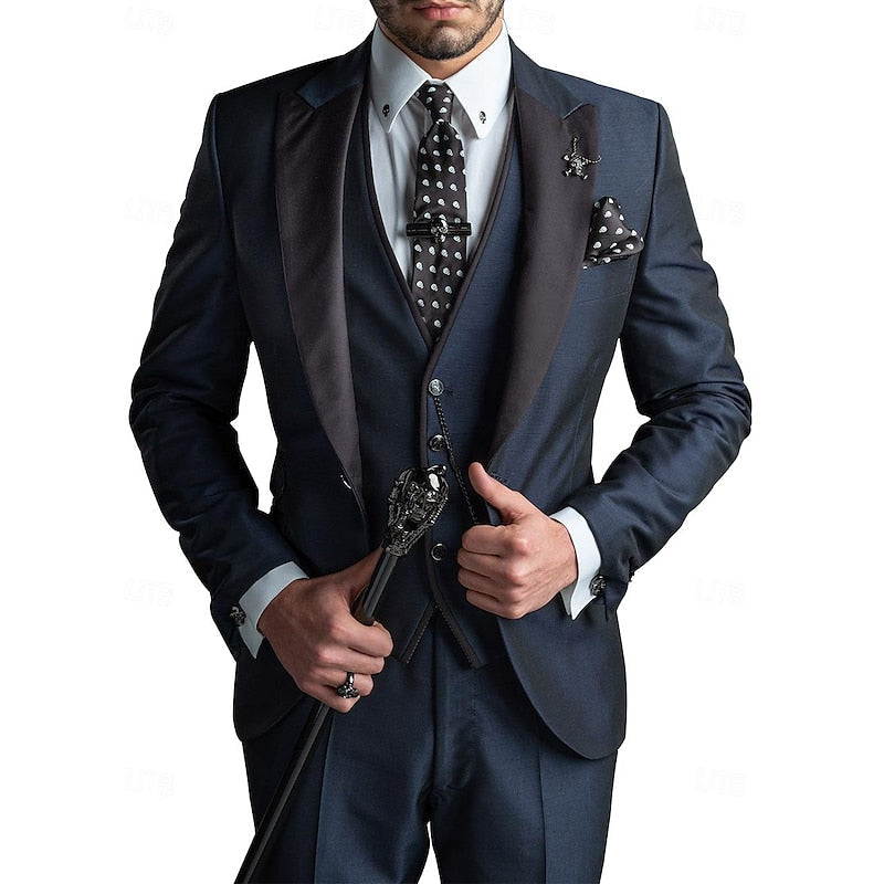 Men's three piece blazer waistcoat set, view 5