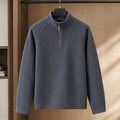 Men's brushed quarter zip sweatshirt with stand collar and raglan sleeves