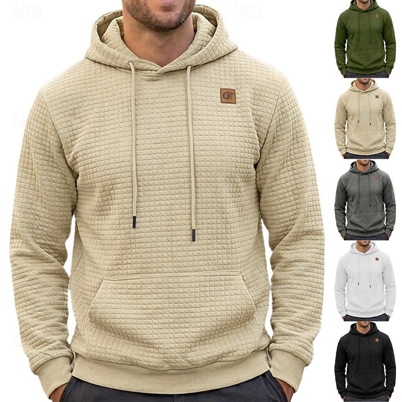Men's soft textured hooded pullover
