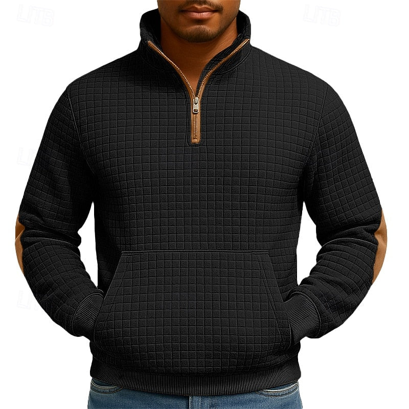 Pierce | Textured Knit Quarter Zip Pullover