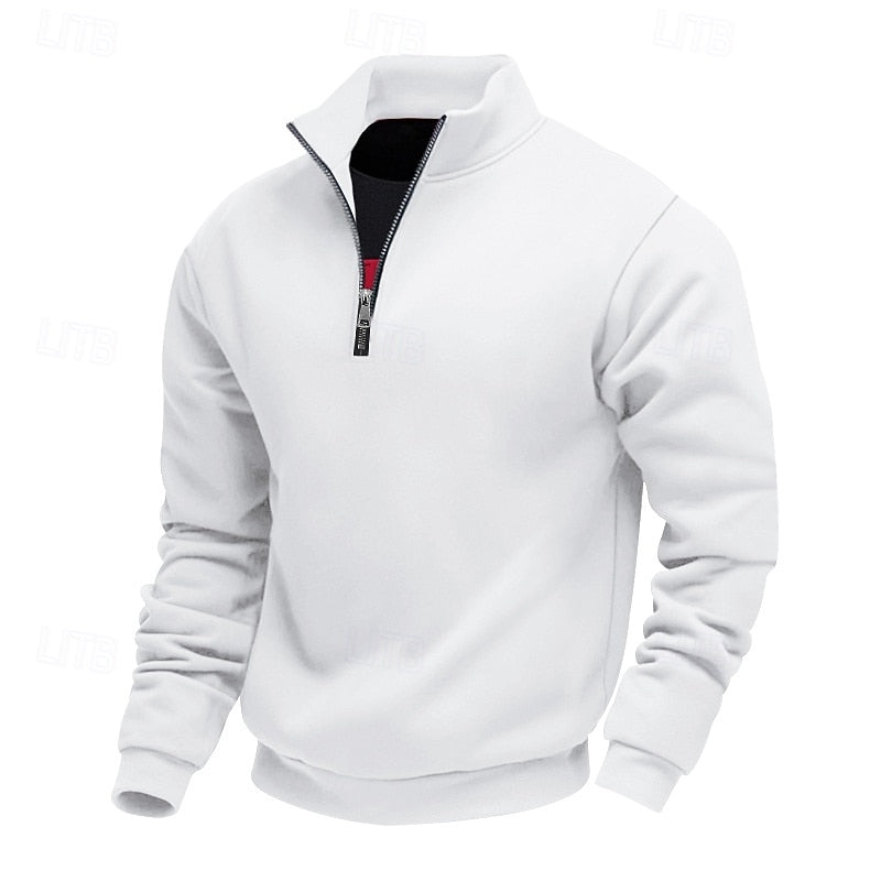 Men's refined quarter zip sweatshirt, detail