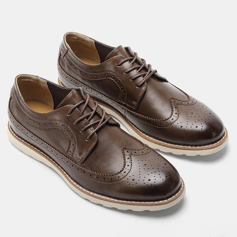 Men's classic leather dress shoes, back view