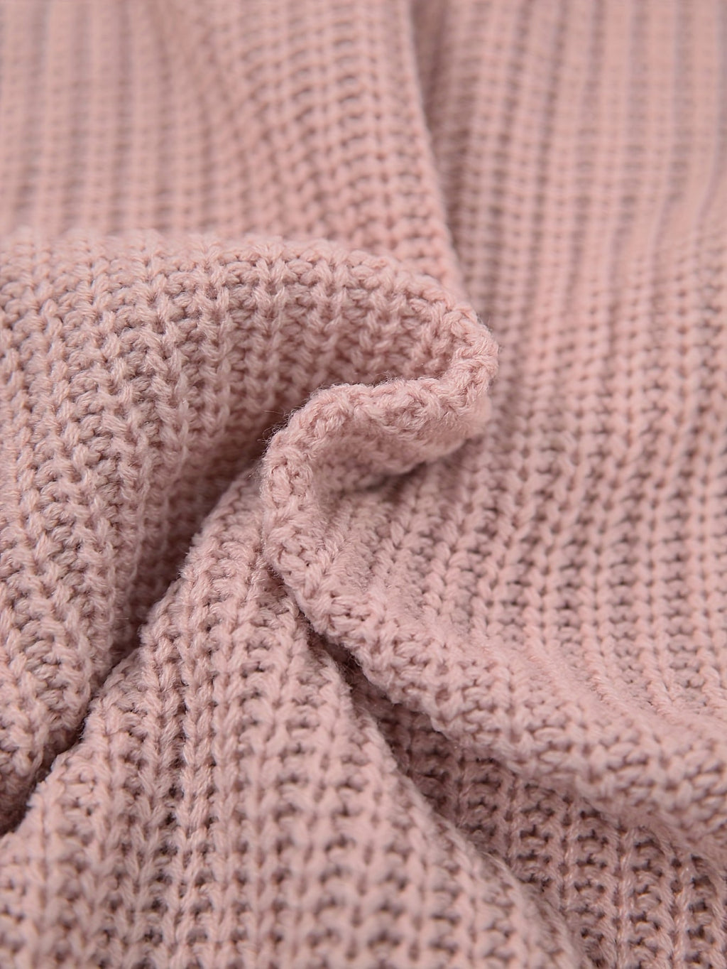 Oversized chunky rib knit turtleneck jumper dress with long raglan sleeves - view 2