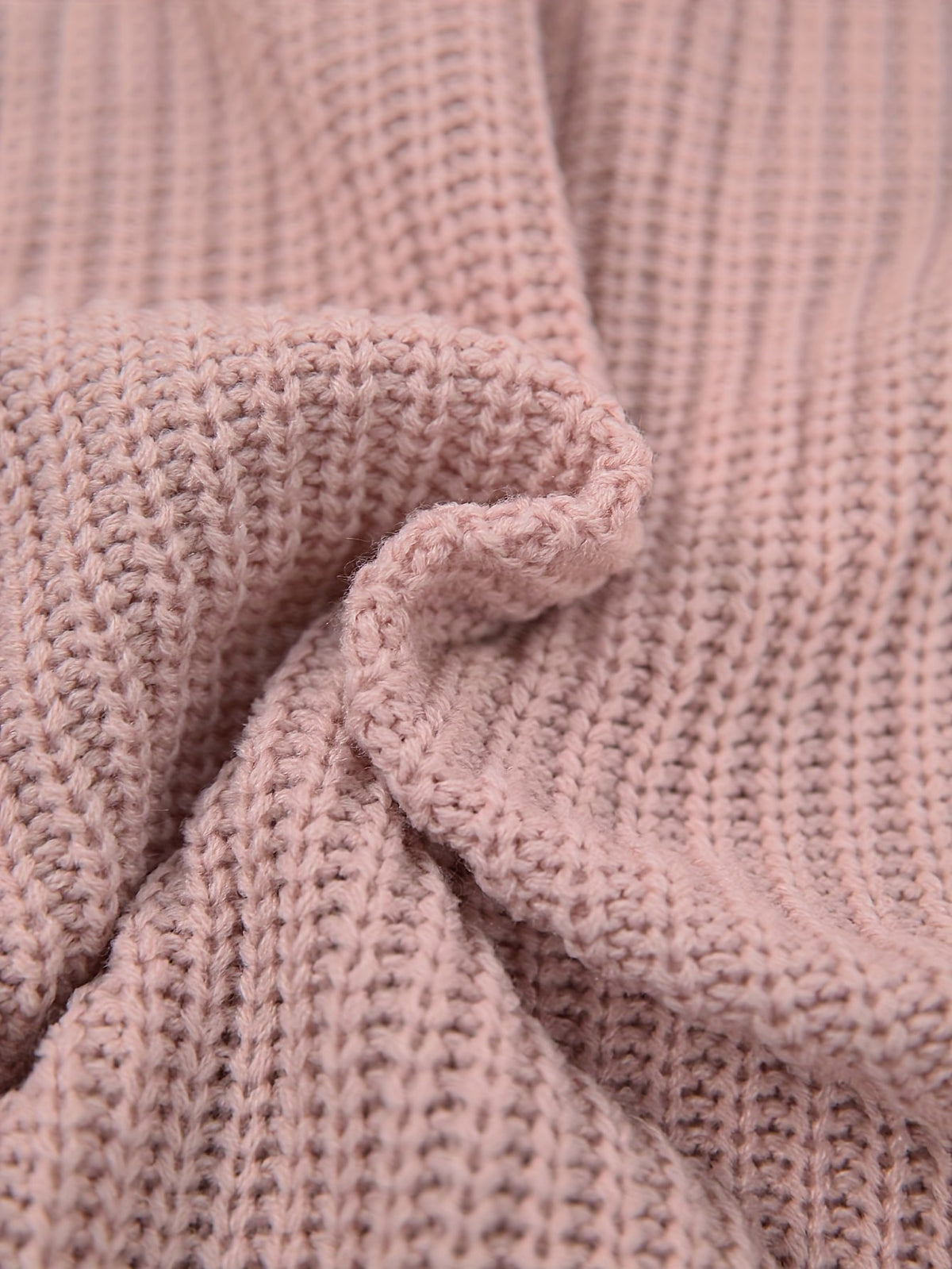 Oversized chunky rib knit turtleneck jumper dress with long raglan sleeves - view 2