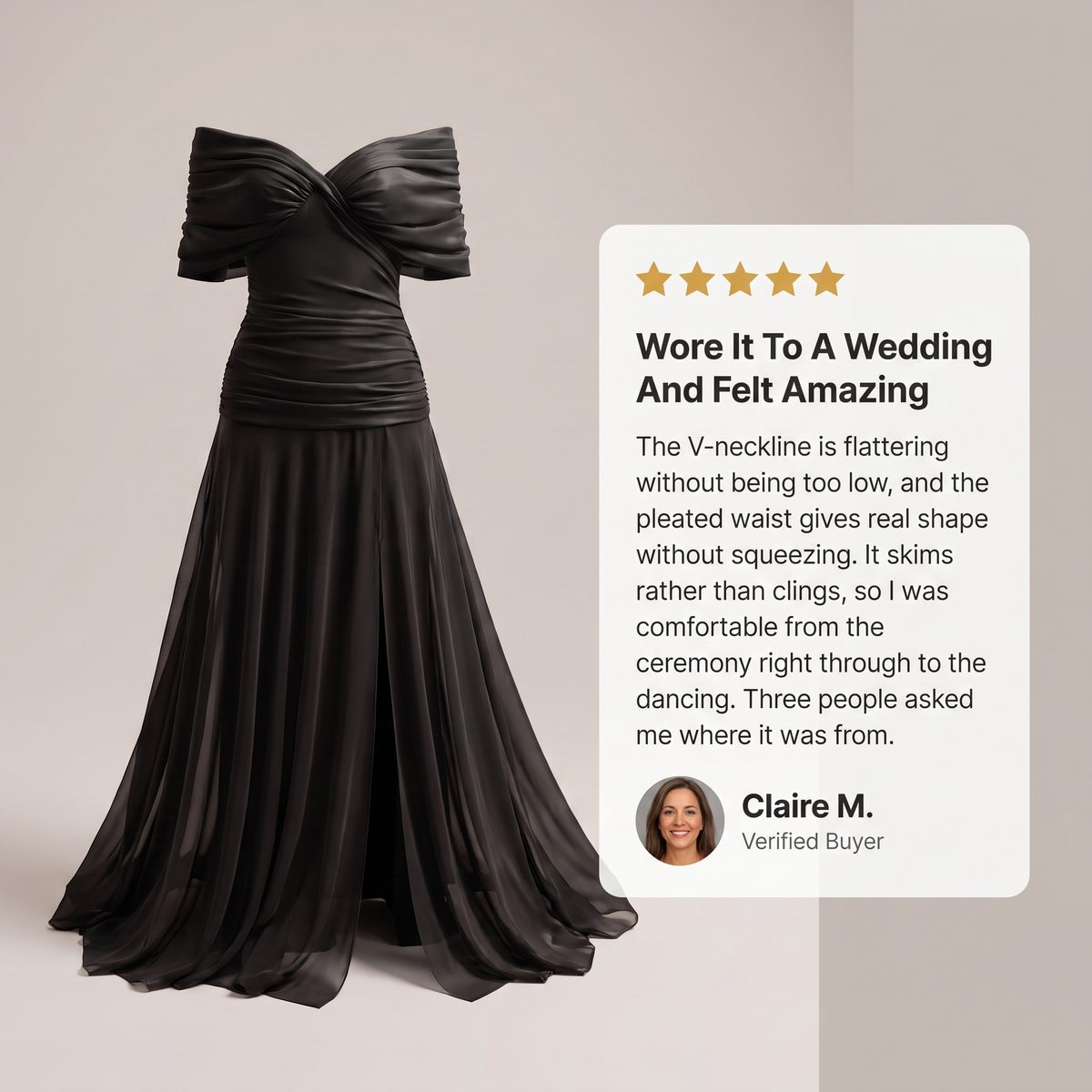 Draped V-neck chiffon maxi dress with ruched waist and flowing skirt - view 8