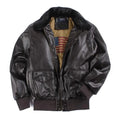 Men's aviator shearling collar leather flight jacket