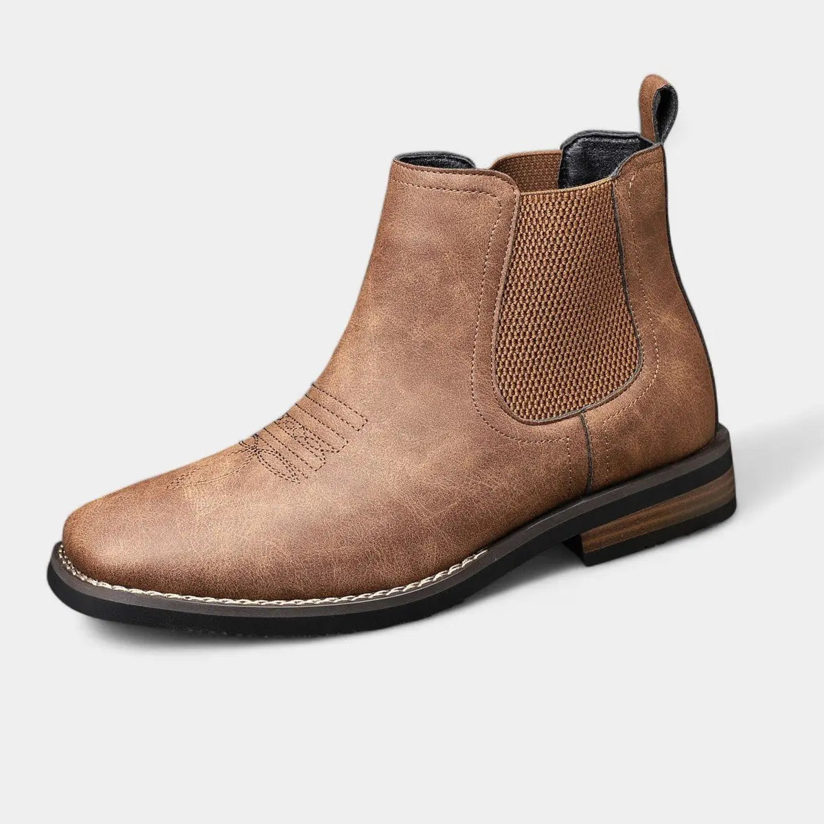 Men's western stitch chelsea ankle boots
