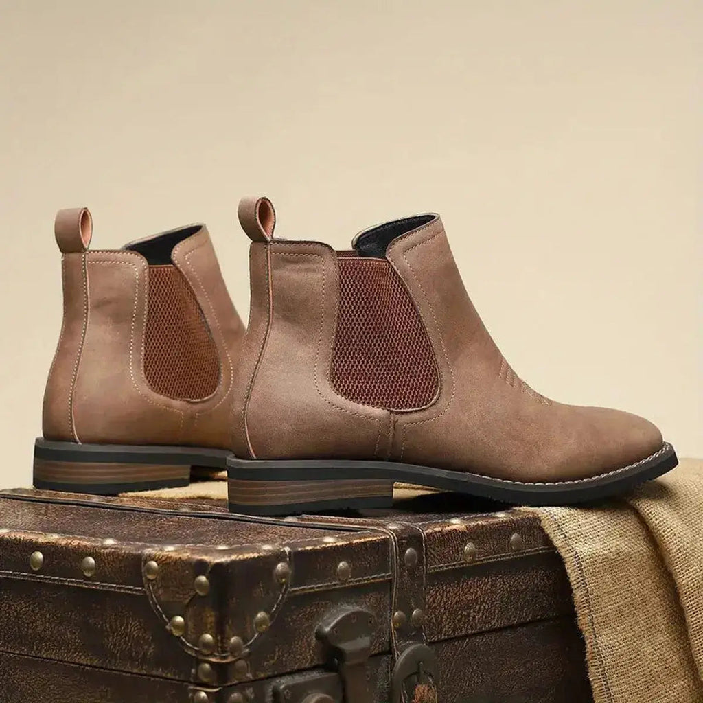 Men's western stitch chelsea ankle boots, view 10