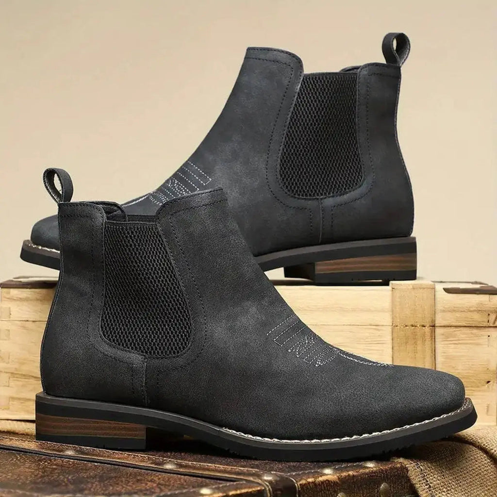 Men's western stitch chelsea ankle boots, view 11