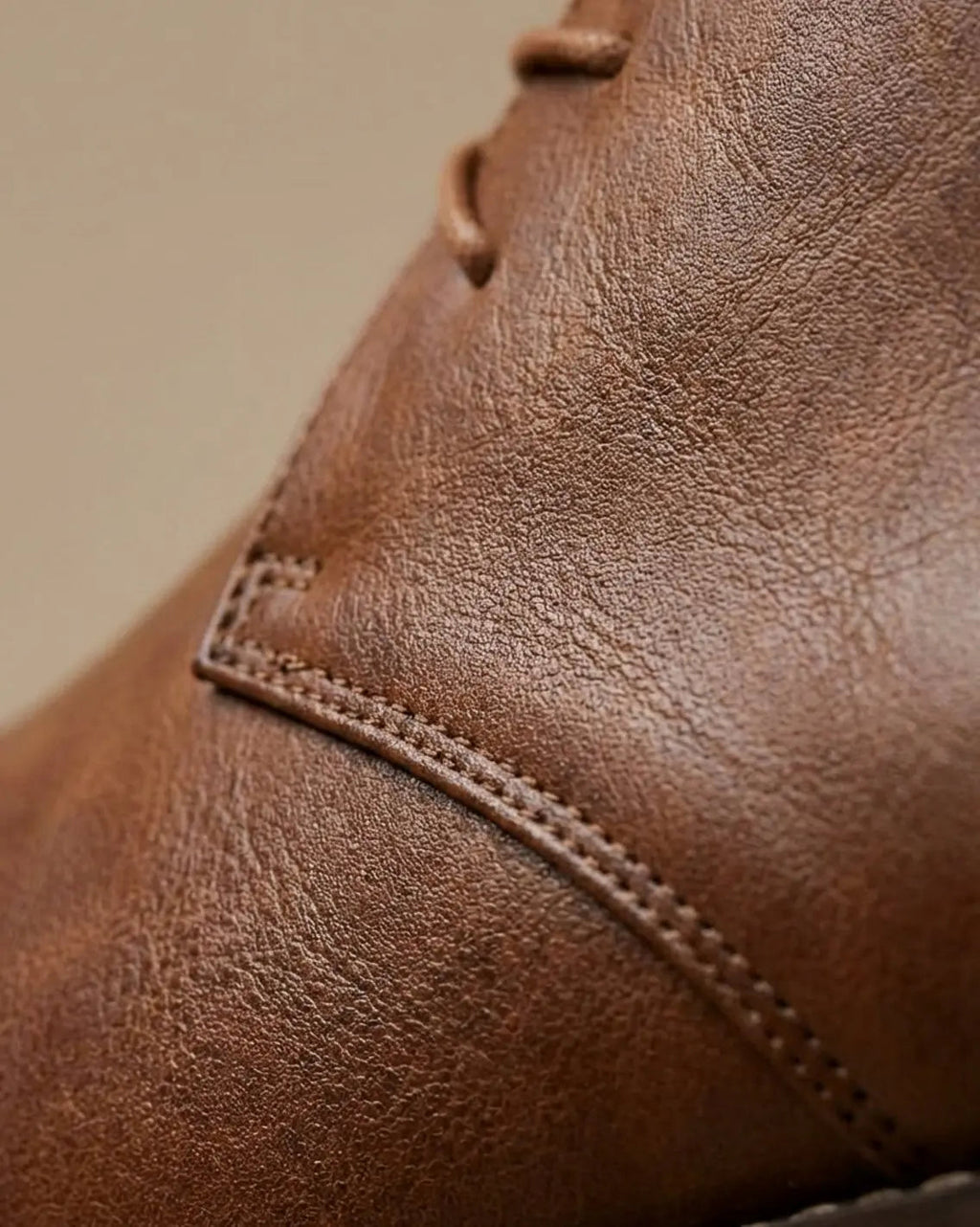 Men's full grain leather chukka boots, back view