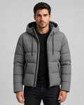 Men's water repellent hooded puffer jacket