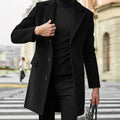 Men's notched lapel single breasted overcoat, back view