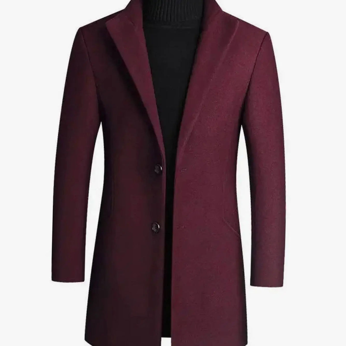 Men's slim fit wool blend overcoat