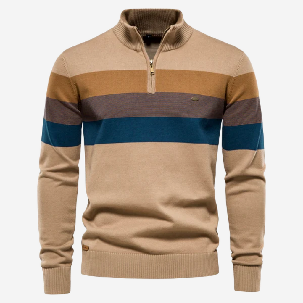 Men's striped crew neck jumper