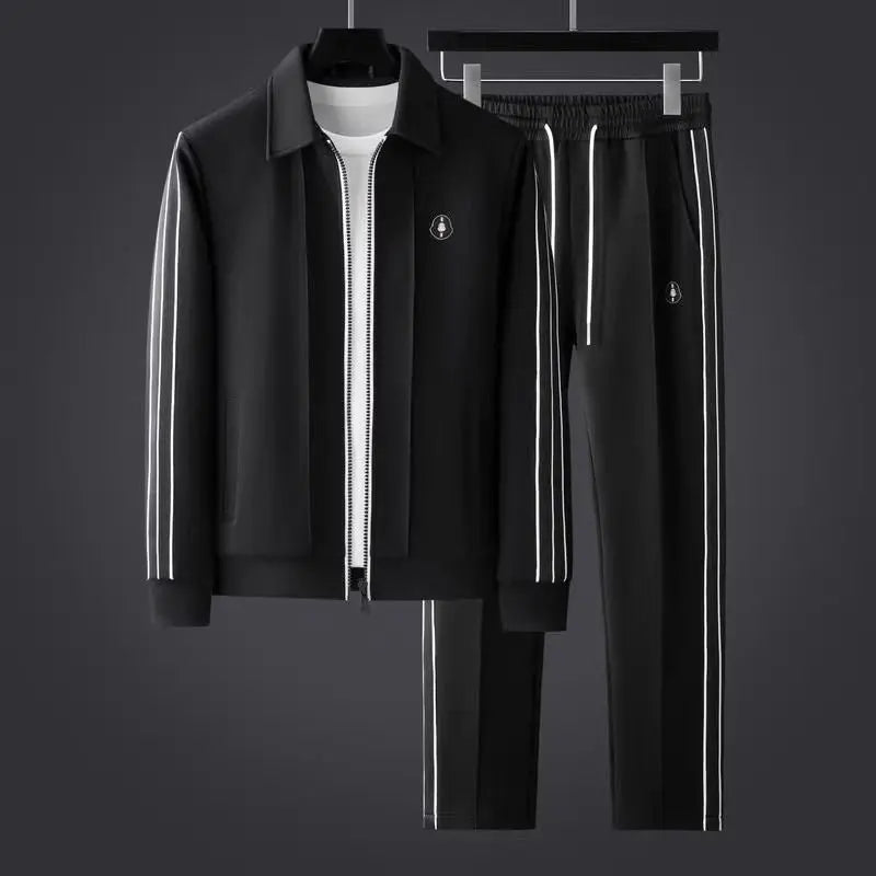 Men's zip up tracksuit two piece set