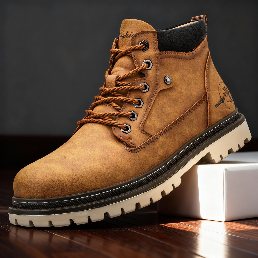 Men's anti slip leather work boots