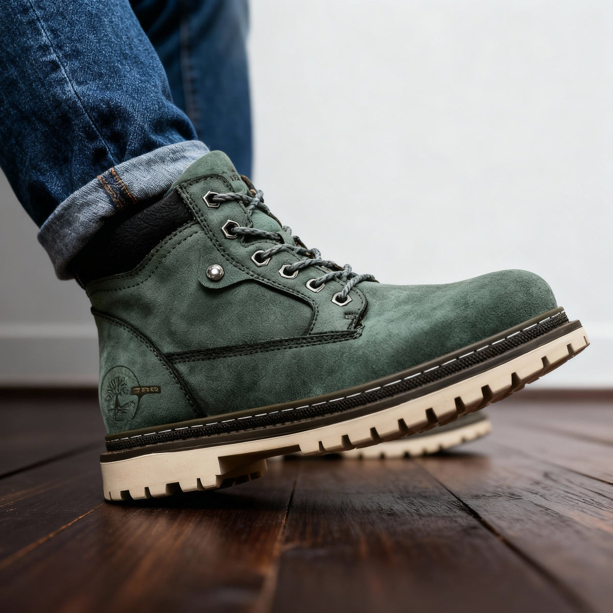 Men's anti slip leather work boots, view 6