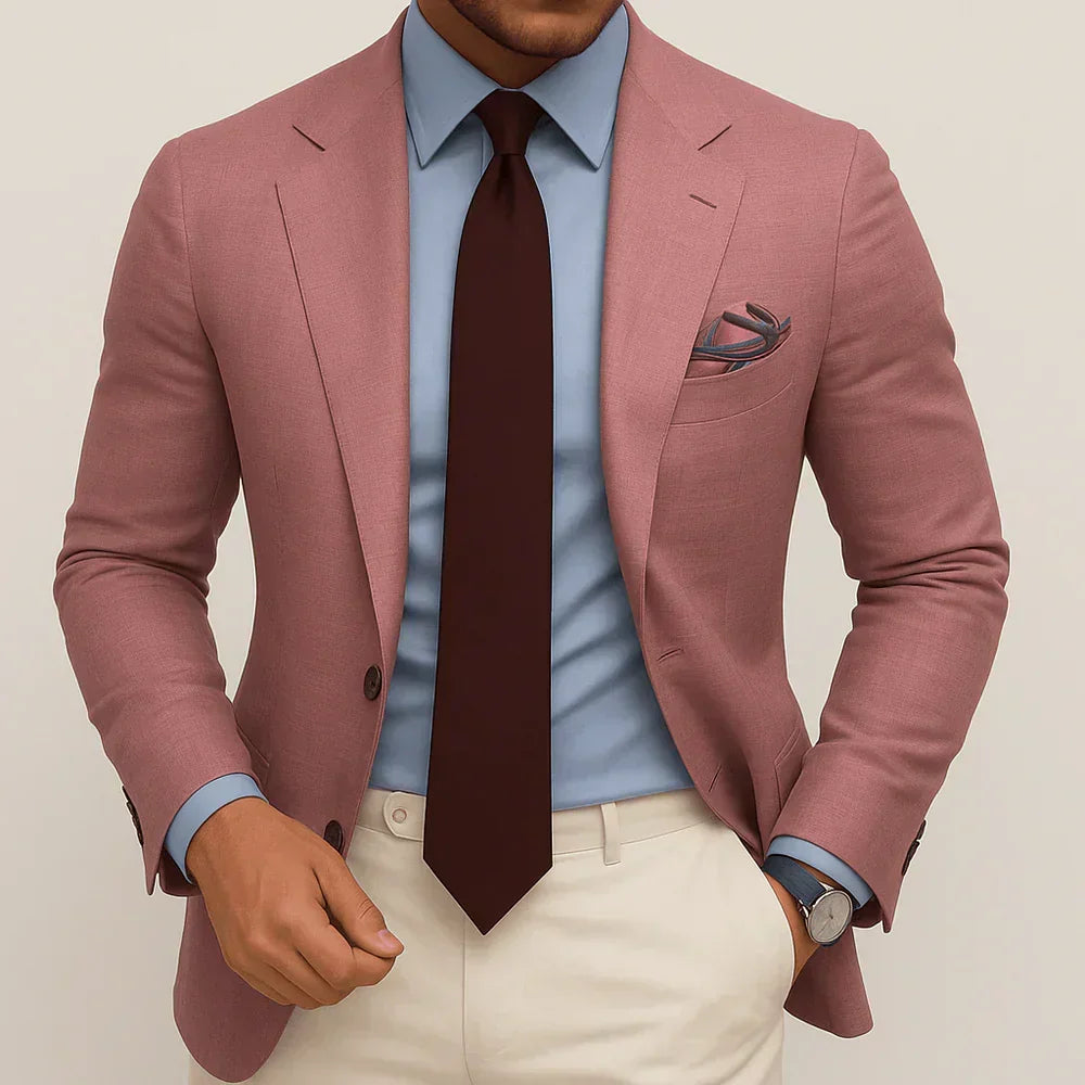 Men's notch lapel two button blazer, detail