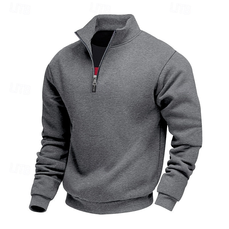Men's refined quarter zip sweatshirt