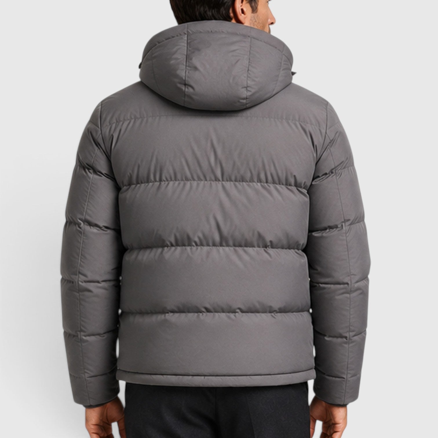 Men's essential hooded puffer jacket, view 12