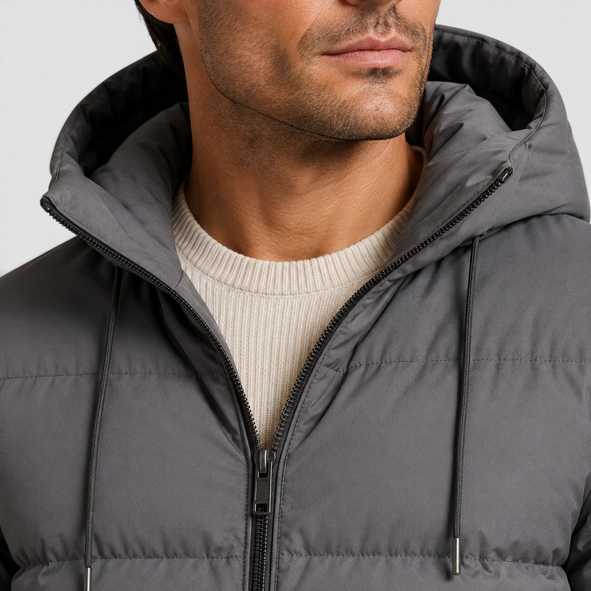 Men's essential hooded puffer jacket, view 13