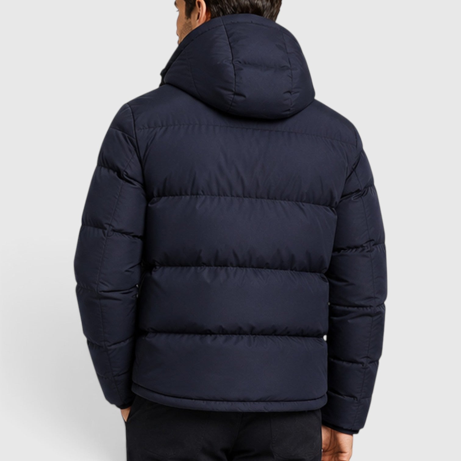 Men's essential hooded puffer jacket, view 7