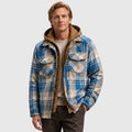 Men's checked hooded quilted padded jacket