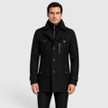 Men's quilted lined wool blend overcoat