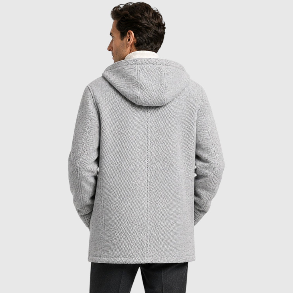 Men's fleece lined hooded zip cardigan, view 13