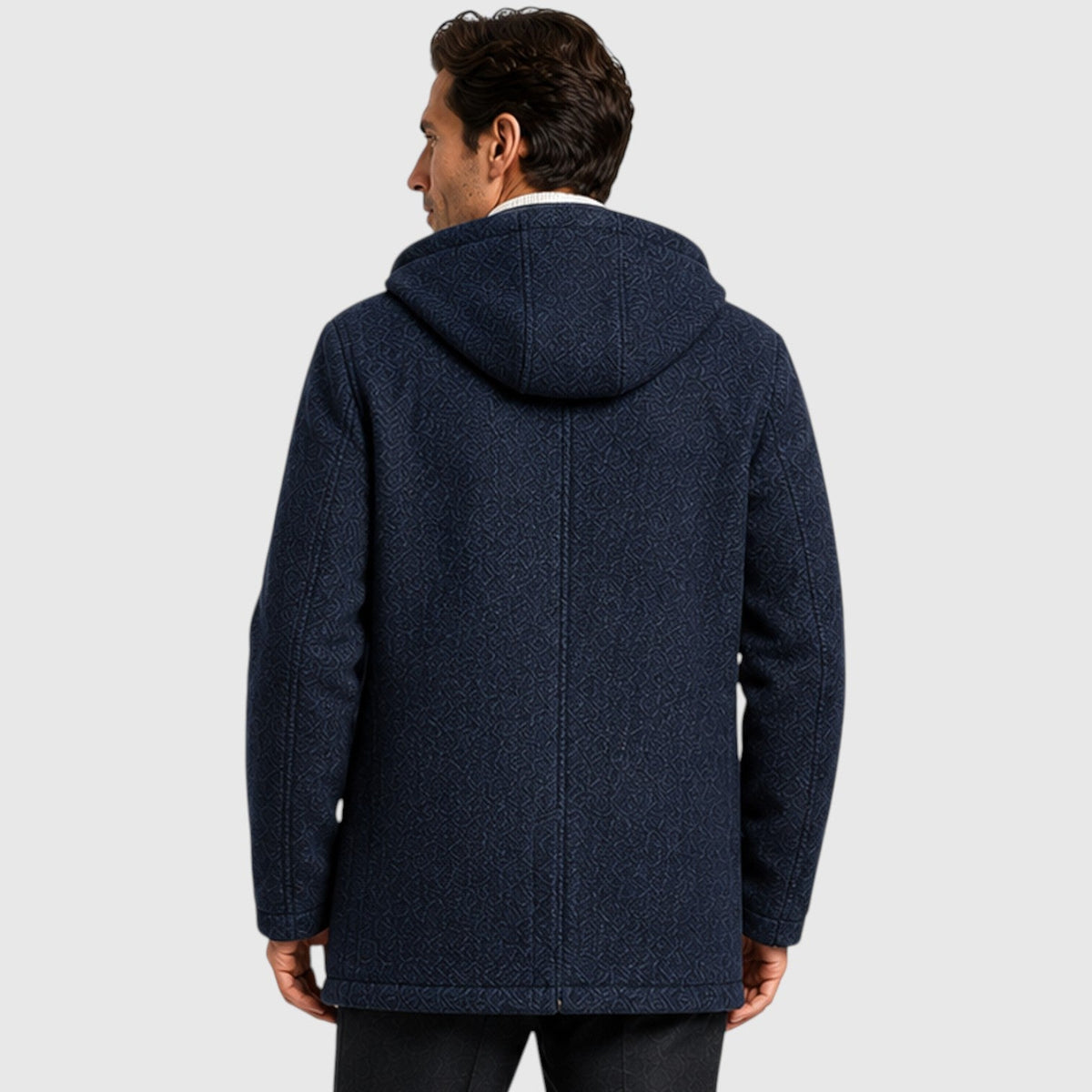 Men's fleece lined hooded zip cardigan, view 5
