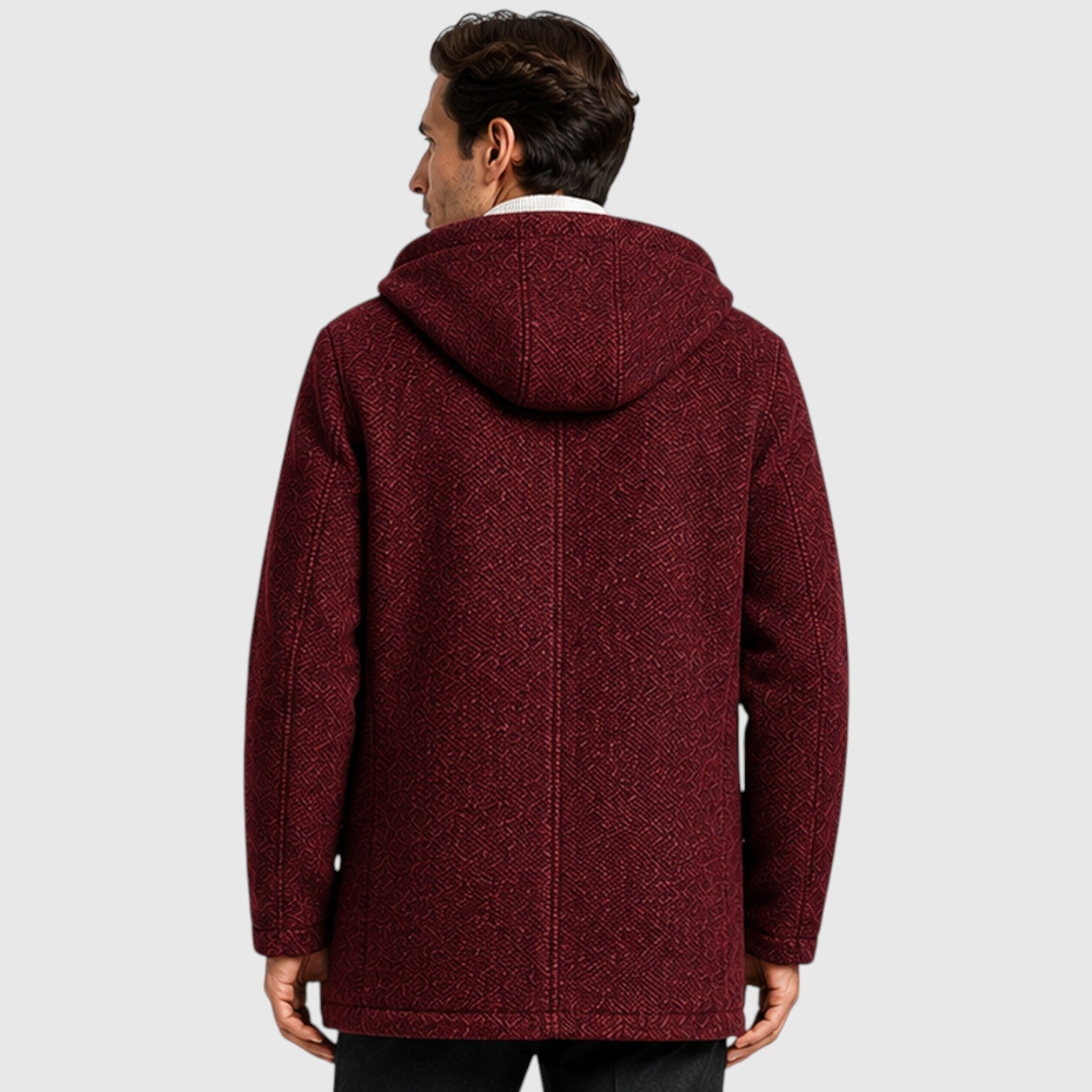 Men's fleece lined hooded zip cardigan, view 9