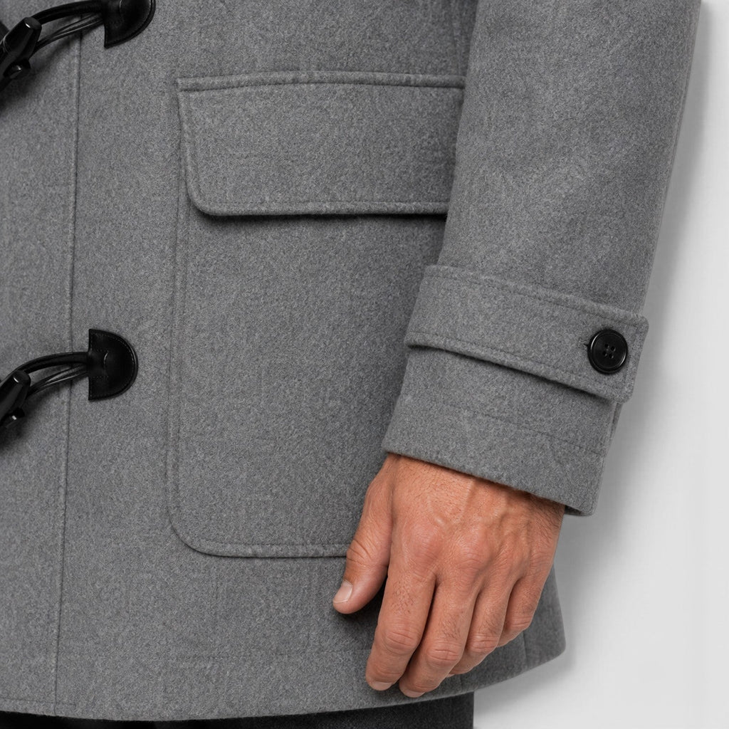 Men's hooded wool duffle coat, view 5