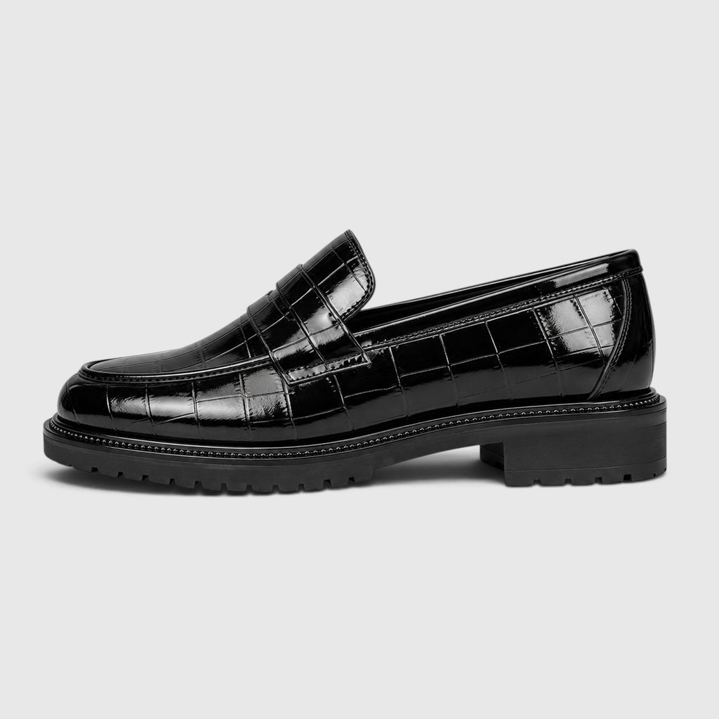 Men's platform sole leather loafers, view 5
